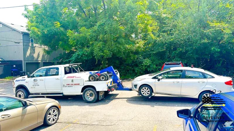 Multiple 502 Towing & Recovery trucks working one scene