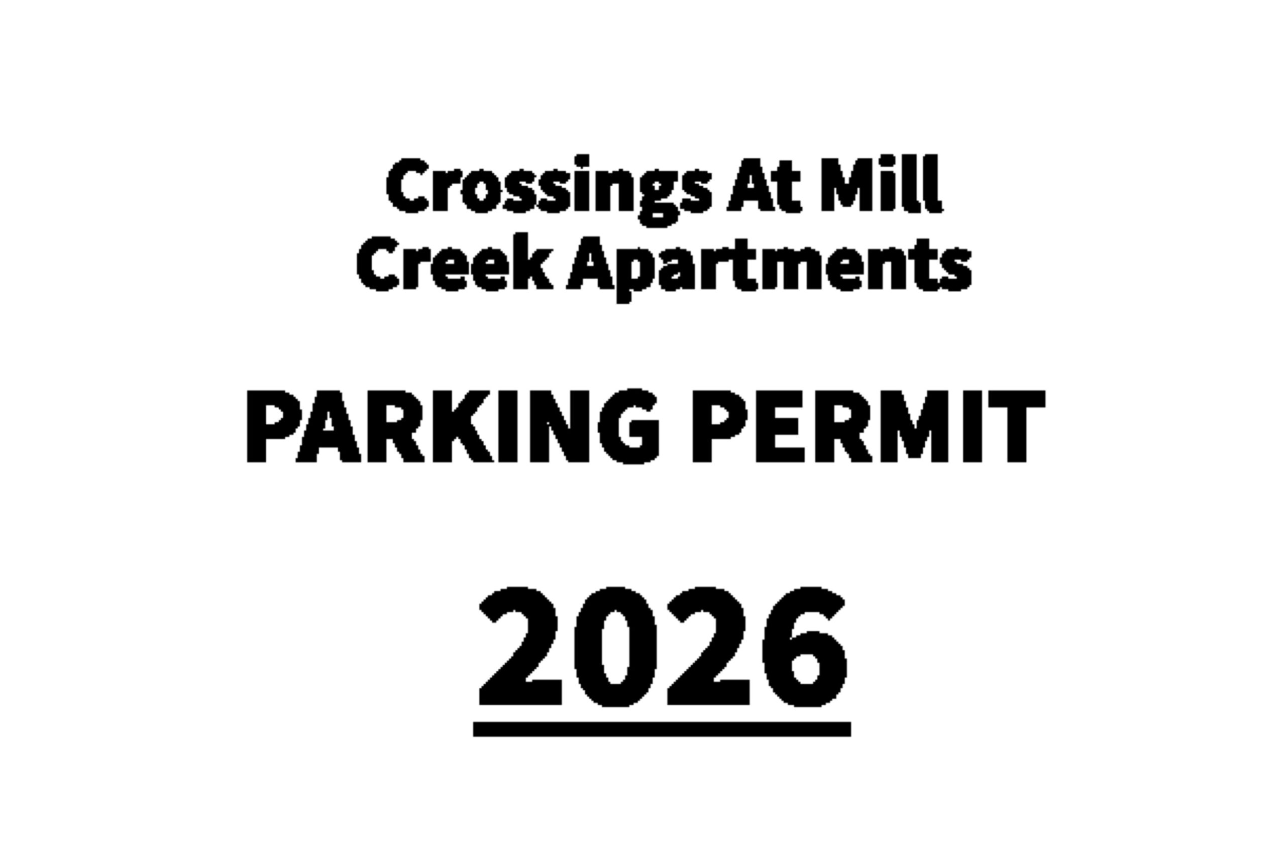 Ejemplo del permiso de estacionamiento de Crossings At Mill Creek Apartments