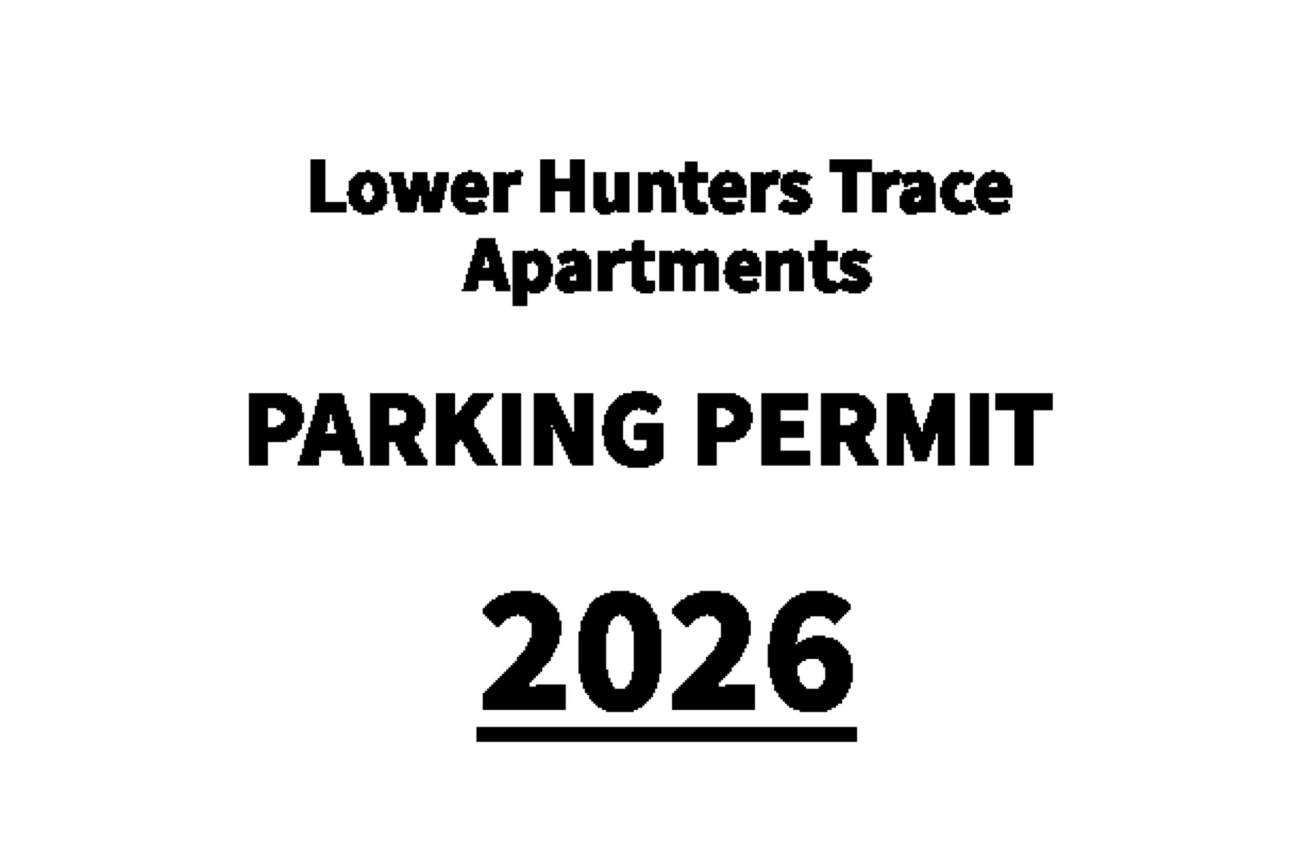 Lower Hunters Trace parking permit example